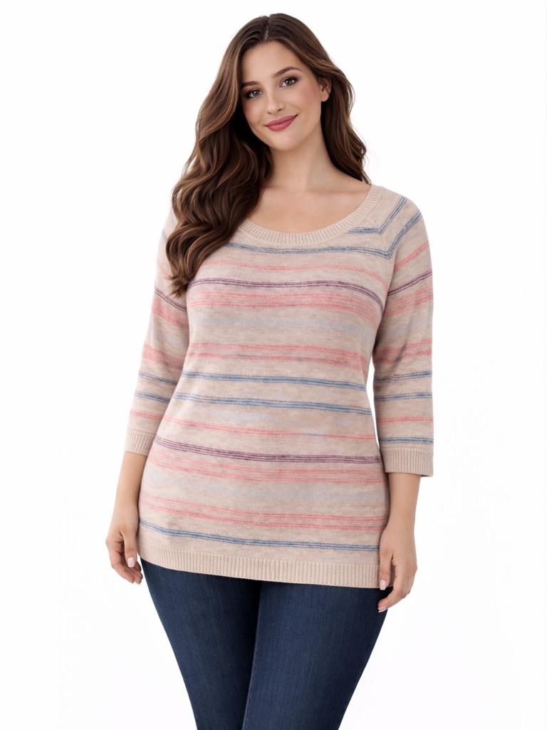 Sonoma 3/4 Sleeve Scoop Neck Sweater 3x